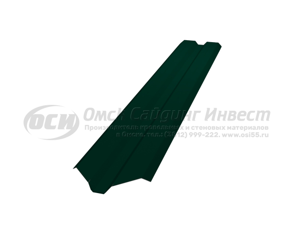 Профиль забор Штакетник Ш-2 фигурный RAL 6005M (Зеленый мох, матовый) (0.45)